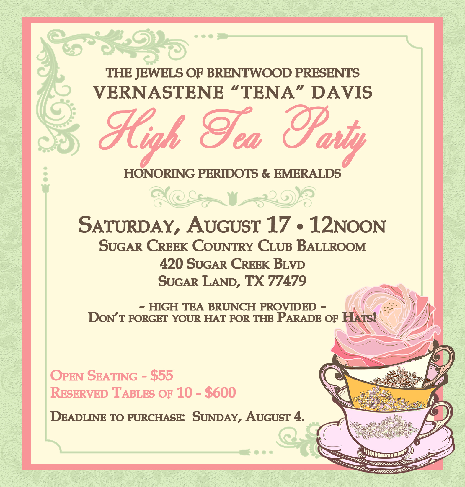 High Tea Party Brentwood Baptist Church